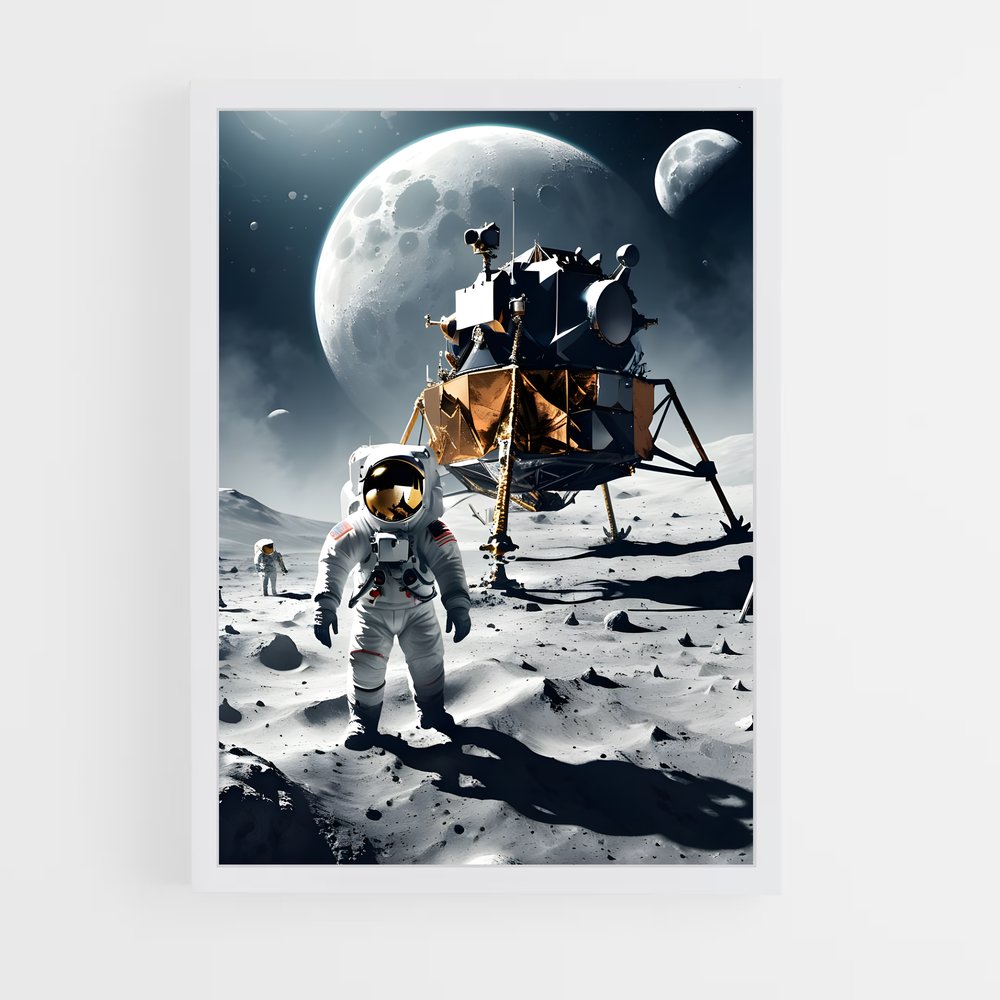 Poster Premiers Pas Lunaire – affiche Missions spatiales (vue 3)